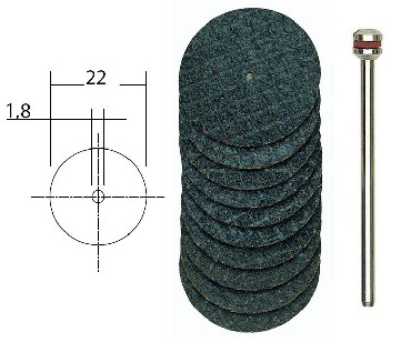 Tarcza tnca Proxxon Ze splotem - 22 mm - 10 szt + trzpie