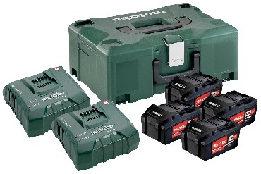 Akumulator Metabo 4 akumulatory Li-Ion 18V/5.2Ah + 2 adowarki ASC Ultra + MetaLoc