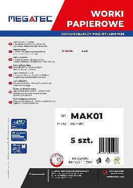 Worki do odkurzacza Starmix MEGATEC MAK01 do Makita 30 L - 5 sztuk