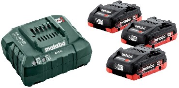 Zestaw startowy Metabo 3 akumulatory LiHD 18V/4.0Ah + adowarka ASC 55