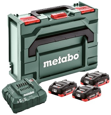 Zestaw startowy Metabo 3 akumulatory LiHD 18V/4.0Ah + adowarka ASC 55 + metaBOX