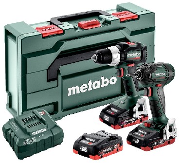 ZESTAW 18V Metabo Combo Set 2.1.11 18V BL - 3 akumulatory LiHD 18V/4.0Ah + metaBOX