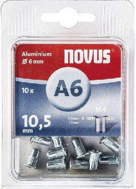 Nitonakrtki Novus Nitonakrtki aluminiowe AM4/10.5 - 10 sztuk