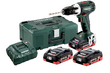 Akumulatorowa wiertarko-wkrtarka Metabo BS 18 LT Set w walizce MetaLoc + 3 akumulatory LiHD 18V/4.0Ah