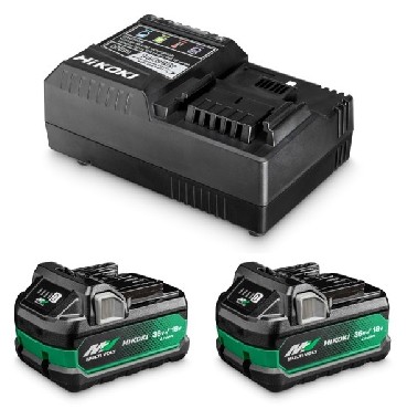Zestaw startowy HiKOKI (dawniej Hitachi) 2 akumulatory 18-36V/5.0-2.5Ah + adowarka MultiVolt z USB