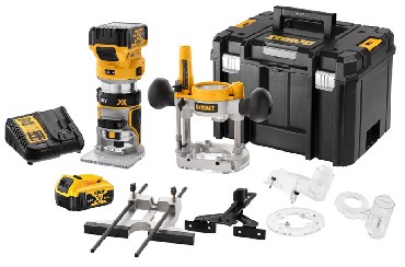 Akumulatorowa frezarka grnowrzecionowa DeWalt DCW604P2 BRUSHLESS - 2 akumulatory 18V/5.0Ah