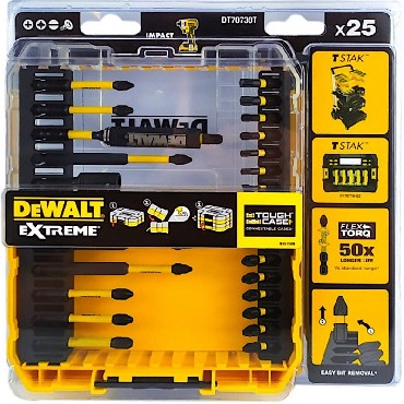 Zestaw bitw DeWalt ToughCase+ /TSTAK - bity udarowe EXTREME FlexTORQ / 25 sztuk