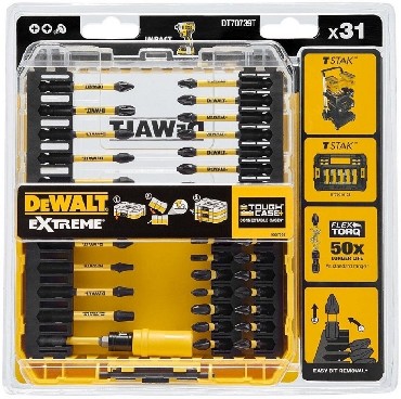 Zestaw bitw DeWalt ToughCase+ /TSTAK - bity udarowe EXTREME FlexTORQ 31 sztuk