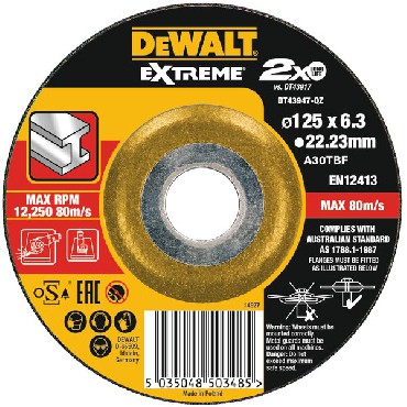 Tarcza cierna DeWalt EXTREME 125x6.3x22.2 METAL