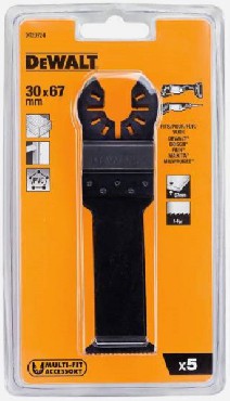 Osprzt do narzdzia wielofunkcyjnego DeWalt Brzeszczot 30x67 mm / Drewno-PVC / 5 sztuk