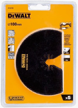 Osprzt do narzdzia wielofunkcyjnego DeWalt Brzeszczot 100 mm / Drewno-Gwodzie-PVC / 5 sztuk