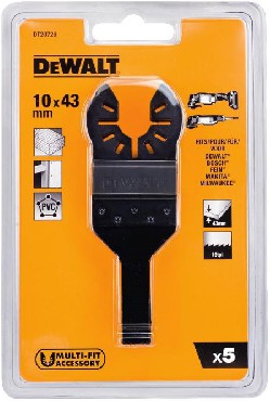 Osprzt do narzdzia wielofunkcyjnego DeWalt Brzeszczot 10x43 mm / Drewno-PVC / 5 sztuk