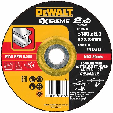 Tarcza cierna DeWalt EXTREME 180x6.3x22.2 METAL