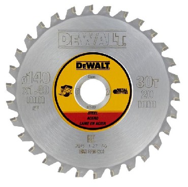 Pia tarczowa DeWalt Tarcza do stali nierdzewnej 140x20mm 30T