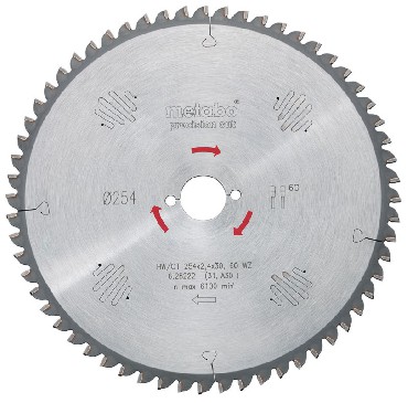 Pia tarczowa Metabo HW/CT 254x30 60 ZP 5 ujemny