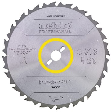 Pia tarczowa Metabo HW/CT 315x30 20 ZP 22