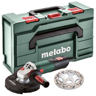 Szlifierka ktowa Metabo RSEV 17-125 + metaBOX - diamentowa ciernica garnkowa do betonu
