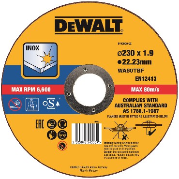 Tarcza cierna DeWalt 230x1.9x22.23 INOX