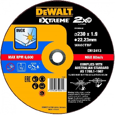 Tarcza cierna DeWalt 230x1.9x22.23 EXTREME INOX