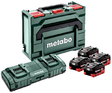 Zestaw startowy Metabo 4 akumulatory LiHD 18V/8.0Ah + adowarka ASC 145 Duo + metaBOX