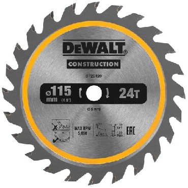 Pia tarczowa DeWalt Tarcza do drewna CONSTRUCTION 115x9.5mm 24T