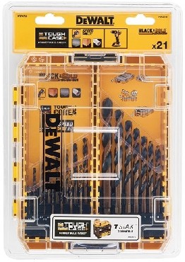 Zestaw wierte do metalu DeWalt ToughCase+ /TSTAK - wierta do metalu BLACK&GOLD 1-12mm - 21 sztuk