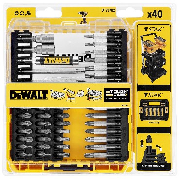 Zestaw bitw DeWalt ToughCase+ /TSTAK - bity i klucze nasadowe - 40 sztuk