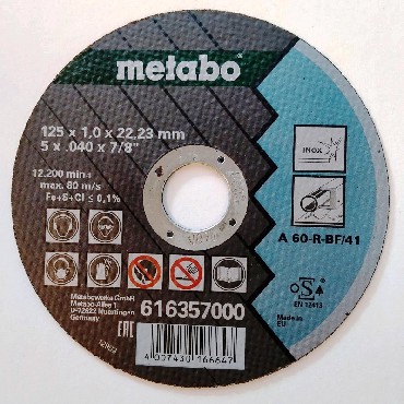 Tarcza tnca Metabo Do stali nierdzewnej 125x1.0x22.23 INOX