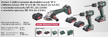 Zestaw 18V Metabo Zestaw BW WB 18 LTX BL 125 Quick + BS 18 L + SB 18 L