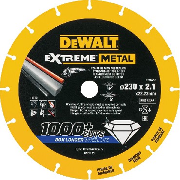 Diamentowa tarcza tnca DeWalt 230x2.1x22.23 Diamond Edge EXTREME METAL