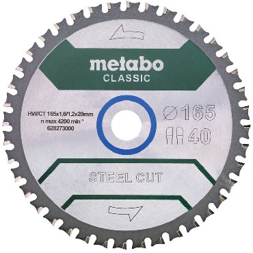 Pia tarczowa Metabo Stal HW/CT 165x1.6/1.2x20 Z40 FZFA/FZFA 4
