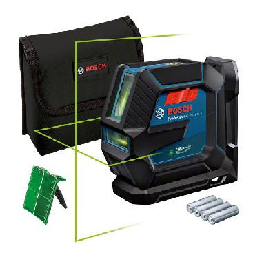 Laser liniowy Bosch GLL2-15G + LB10 + pokrowiec + tarcza celownicza