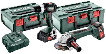 Zestaw Combo - klasa 18 V Metabo Combo Set BS 18 LT BL + WB 18 LTX BL 125 - 2 akumulatory Li-Power 18V/5.2Ah + metaBOX