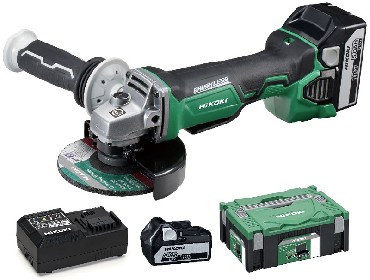 Akumulatorowa szlifierka ktowa HiKOKI (dawniej Hitachi) G18DBBAL WQZ BRUSHLESS - 2 akumulatory 18V/5.0Ah + walizka HSC