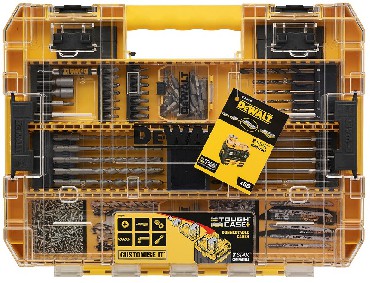 Zestaw mieszany DeWalt ToughCase+ /TSTAK - bity i wierta drewno/metal/beton - 85 sztuk