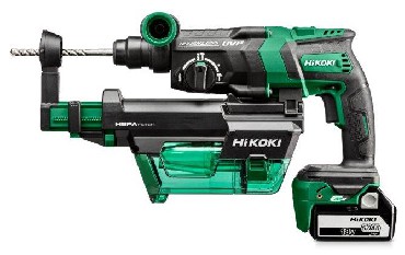 Akumulatorowa moto-wiertarka HiKOKI (dawniej Hitachi) DH36DPE WEZ BRUSHLESS - 2 akumulatory MultiVolt 18-36V/5.0-2.5Ah + system odpylania