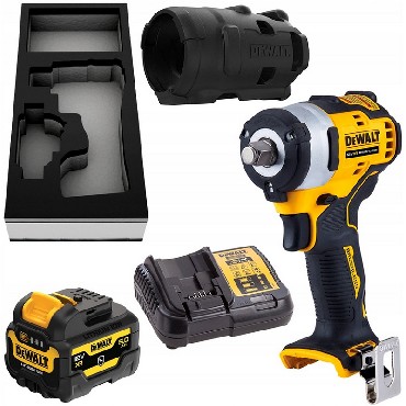 Akumulatorowy klucz udarowy DeWalt DCF901P1G BRUSHLESS - akumulator 12V/5.0Ah olejoodporny