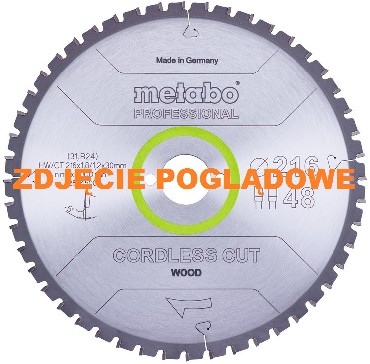 Pia tarczowa Metabo HW/CT 216x30 28 WZ 5 ujemny