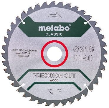 Pia tarczowa Metabo HW/CT 216x30 40 WZ 5 ujemny