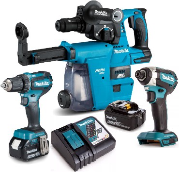 ZESTAW 18V Makita DLX3154TX1 BRUSHLESS - 2 akumulatory 18V/5.0Ah