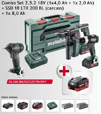 Zestaw Combo - klasa 18 V Metabo Combo Set 2.5.2 18V
