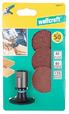 Zestaw szlifierski Wolfcraft Dysk szlifierski do szlifierki ktowej + 3 krki cierne 40/80/120