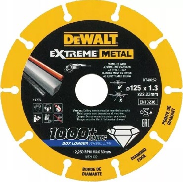 Diamentowa tarcza tnca DeWalt 125x1.3x22.23 Diamond Edge EXTREME METAL