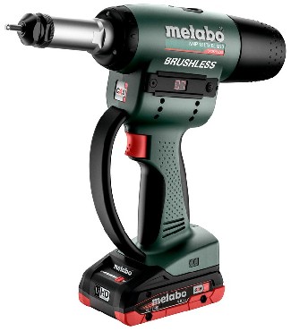 Akumulatorowa nitownica Metabo NMP 18 LTX BL M10 - 2 akumulatory LiHD 18V/4.0Ah + metaBOX