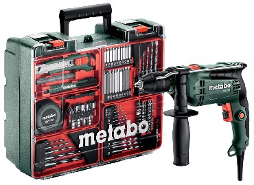 Wiertarka udarowa Metabo SBE 650 Set Mobilny warsztat z chwytem Futuro Plus