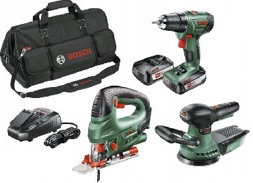 Zestaw 18V Bosch PSR1800 / PEX18 / PST18 2x2.5 + Torba