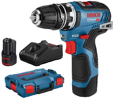 Akumulatorowa wiertarko-wkrtarka Bosch GSR 12V-35 FC + GFA 12-B - 2 akumulatory 12V/3.0Ah + L-BOXX