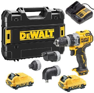 Akumulatorowa wiertarko-wkrtarka DeWalt DCD703L2T BRUSHLESS - 2 akumulatory 12V/3.0Ah + 4 wymienne gowice