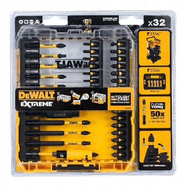 Zestaw bitw DeWalt ToughCase+ /TSTAK - bity udarowe EXTREME FlexTORQ - 32 sztuk