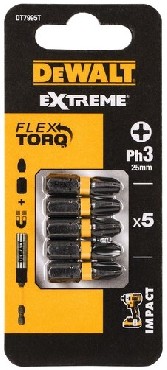 Bit DeWalt FLEXTORQ EXTREME Ph3 25 mm - 5 sztuk